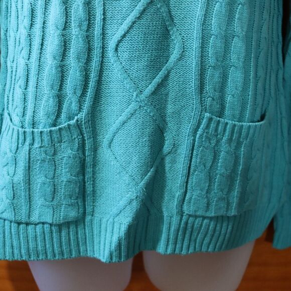 Croft & Barrow Teal Blue Crewneck Knit Vintage 90s Sweater XS - Picture 9 of 13